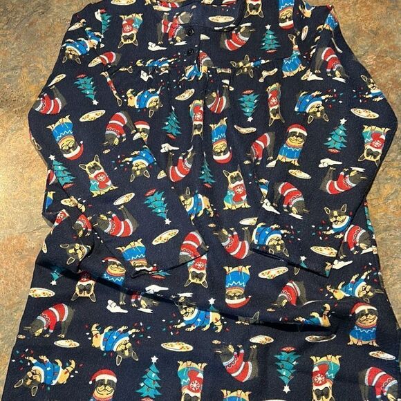 Lands’ End Christmas Dog Nightgown Sz 8 - Picture 1 of 7